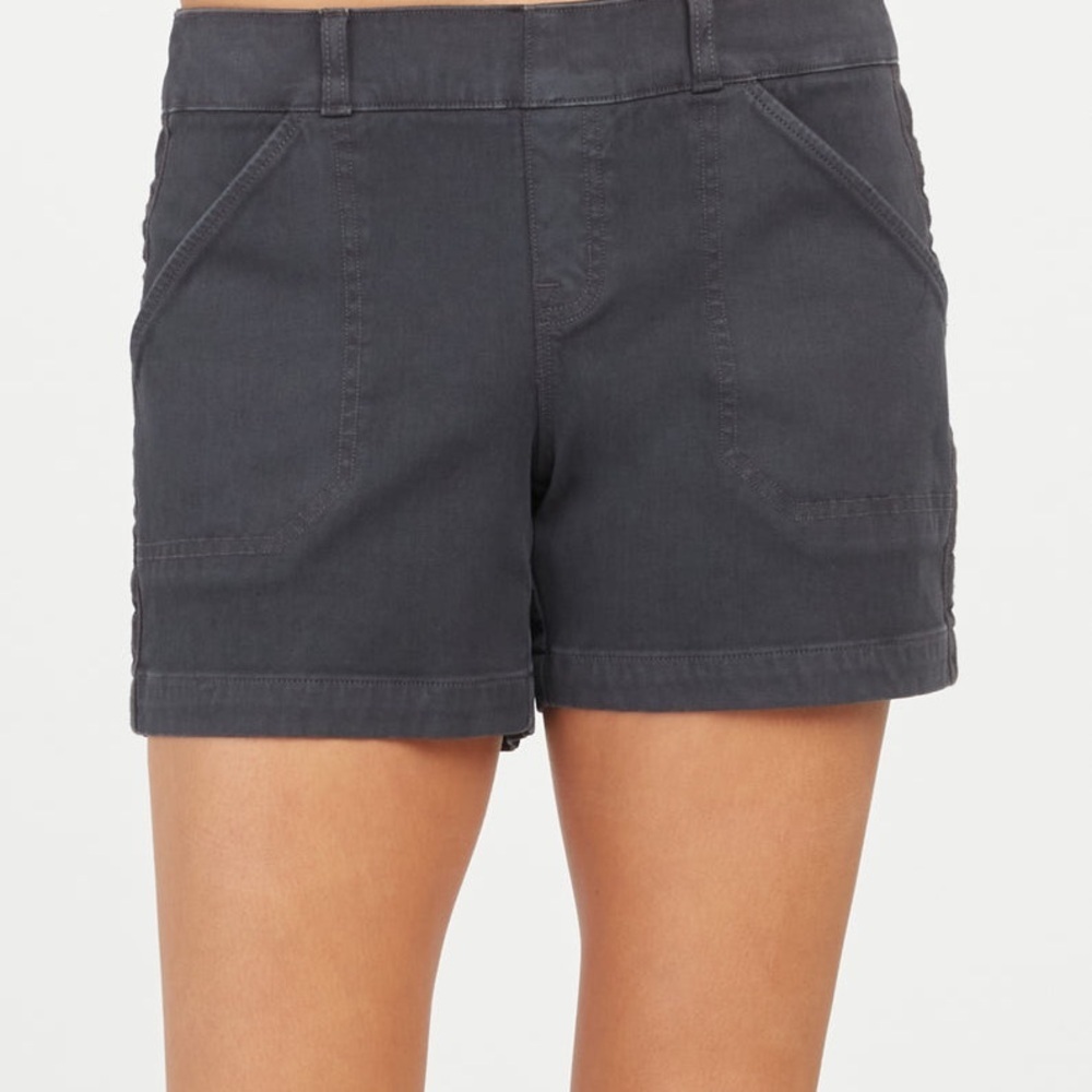 Spanx 4" Twill Short  Mountain Blue Size Large - Picture 2 of 10